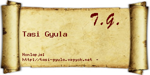 Tasi Gyula névjegykártya